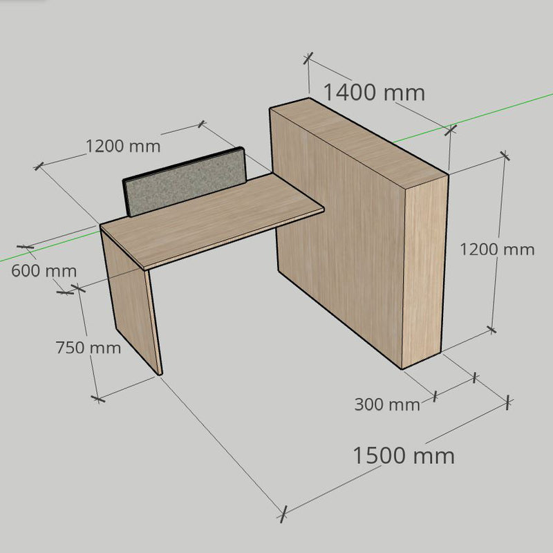 FLEX 連側櫃辦公枱 Office System Furniture Workstation with Side Cabinet