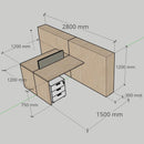 FLEX 連側櫃辦公枱 Office System Furniture Workstation with Side Cabinet