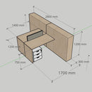 FLEX 連側櫃辦公枱 Office System Furniture Workstation with Side Cabinet