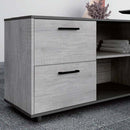 主管枱經理枱銀灰淺木色 L Shape Desk Sliver Light Wood Pattern Executive Desk Manager Desk
