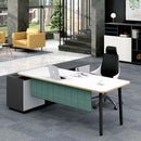 北歐簡約設計經理枱L形主管枱連側櫃 Nordic L Shape Desk Side Cabinet Executive Desk Manager Desk