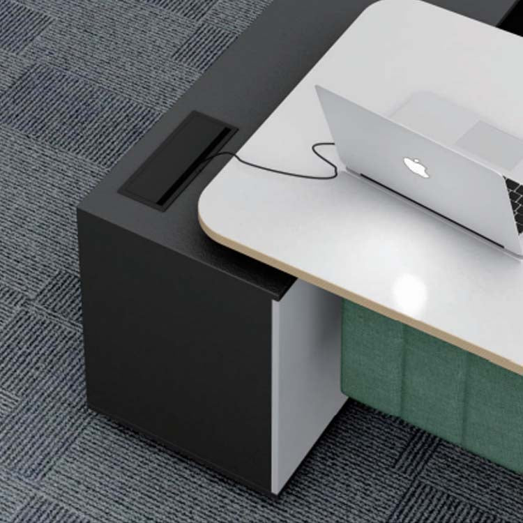 北歐簡約設計經理枱L形主管枱連側櫃 Nordic L Shape Desk Side Cabinet Executive Desk Manager Desk