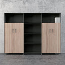 辦公室木製文件櫃文件高櫃木製空格陳列櫃儲物櫃門掩門櫃老闆房高櫃 Light Oak Wood Office Cabinet Storage Cabinet Tall Cabinet High Cabinet Swing Door Display Cabinet Director room Cabinet display cabinet