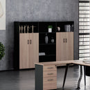 辦公室木製文件櫃文件高櫃木製空格陳列櫃儲物櫃門掩門櫃老闆房高櫃 Light Oak Wood Office Cabinet Storage Cabinet Tall Cabinet High Cabinet Swing Door Display Cabinet Director room Cabinet display cabinet