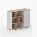 簡約日式和風淺木紋公司文件櫃矮櫃木製櫃儲物櫃大容量掩門櫃 Minimal Japanese Zen Light Wood Pattern Office Cabinet Storage Cabinet Low Cabinet Swing Door Display Cabinet 