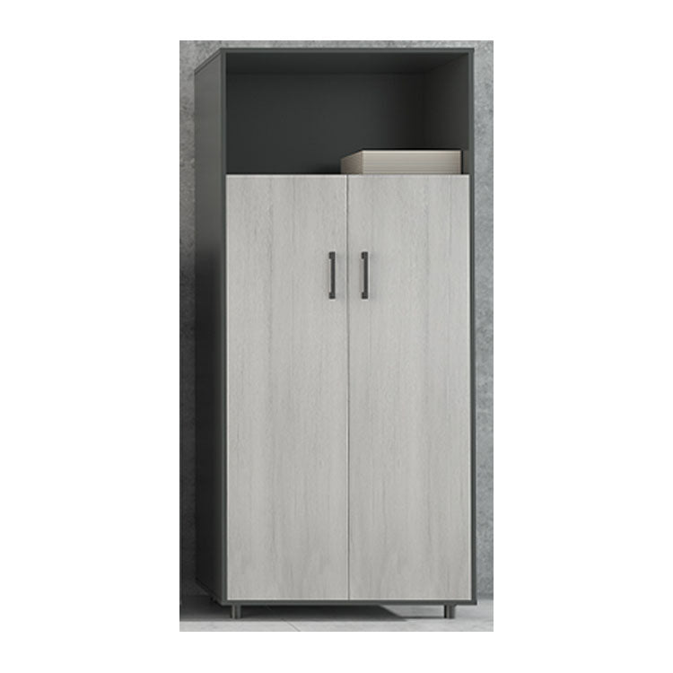 木製文件櫃儲物櫃收納櫃深灰色烟灰木色掩門空格文件櫃 MFC Cabinet Swing Door Dark Grey Ash Wood Display Storage Document Cabinet Office Cabinet