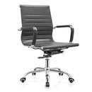 黑色PU優質仿皮椅旋轉升降會議職員椅 Black PU faux leather revolving computer swivel office meeting room chair