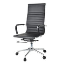 黑色PU優質仿皮椅旋轉升降會議職員椅 Black PU faux leather revolving computer swivel office meeting room chair