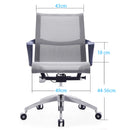 灰色透氣網布波浪形扶手會議室椅休閒椅職員椅員工椅 Mesh Back Chair Curve Armrest Stylish conference Room Chair Staff Chair Guest Chair