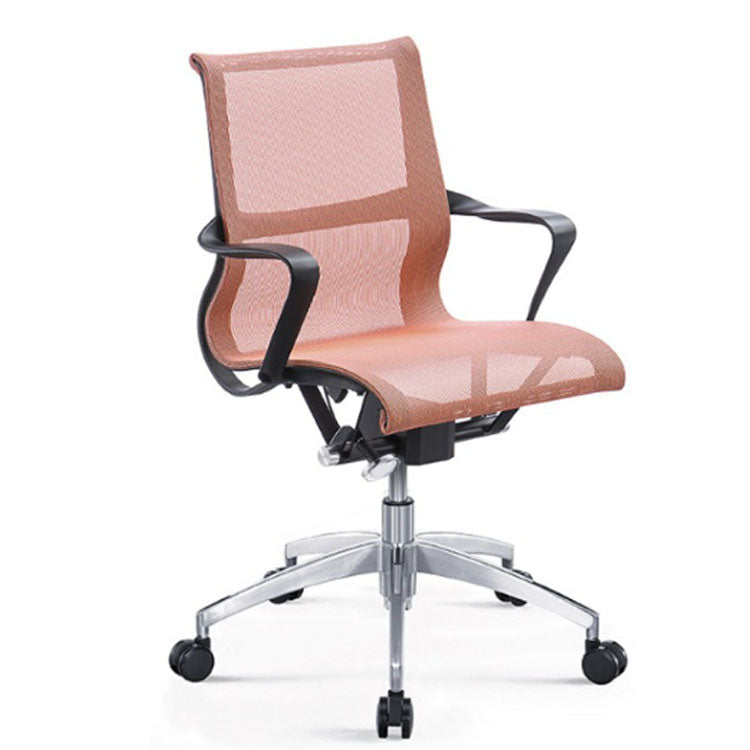 紅色透氣網布波浪形扶手會議室椅休閒椅職員椅員工椅 Mesh Back Chair Curve Armrest Stylish conference Room Chair Staff Chair Guest Chair