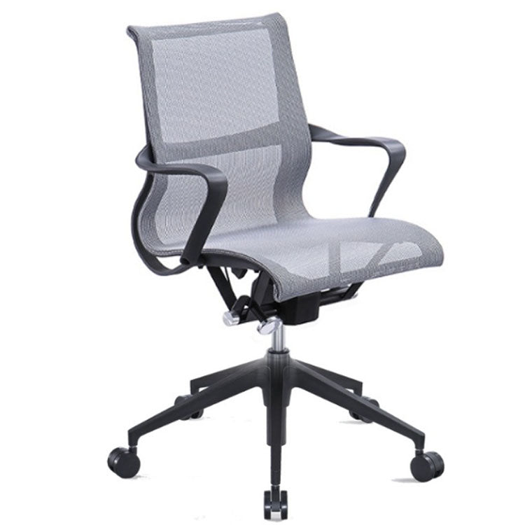 灰色透氣網布波浪形扶手會議室椅休閒椅職員椅員工椅 Mesh Back Chair Curve Armrest Stylish conference Room Chair Staff Chair Guest Chair