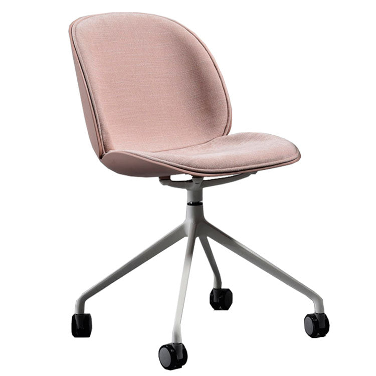 優雅輕巧復古日式布料員工椅家具辦公室簡約咖啡椅悠閑椅會議椅 Pink Mid Century Retro Vintage Style Chair Low Back Soft Fabric Pad Office Chair WFH Home Office Chair 