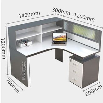 FURN - L型辦公枱連側櫃 L Shape Work Cubicle Workstation Desk