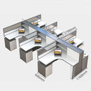 FURN - L型辦公枱連側櫃 L Shape Work Cubicle Workstation Desk