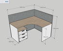 GEO L型辦公枱 Office L Shape Cubicle Workstation Work Desk