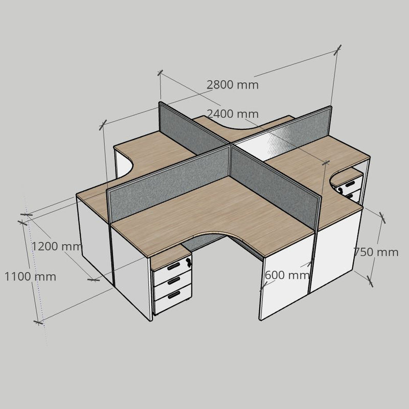 GEO L型辦公枱 Office L Shape Cubicle Workstation Work Desk