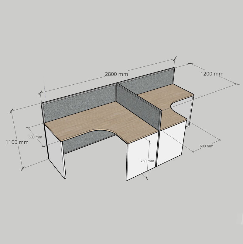 GEO L型辦公枱 Office L Shape Cubicle Workstation Work Desk