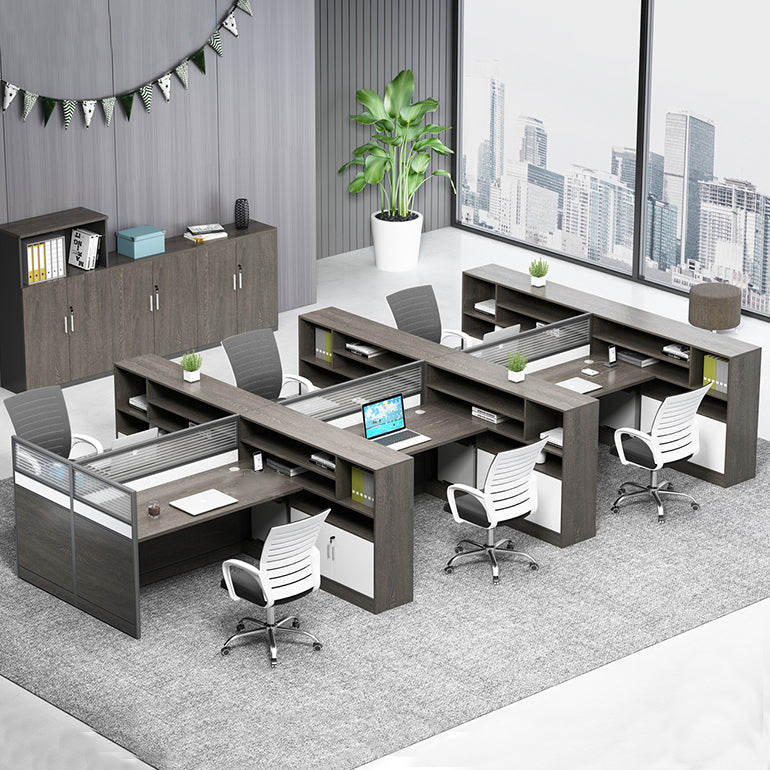 辦公枱工作檯連側櫃屏風 自由組合 木製家具 香港傢俬 Workstation Office Desk with Cabinet and Partition