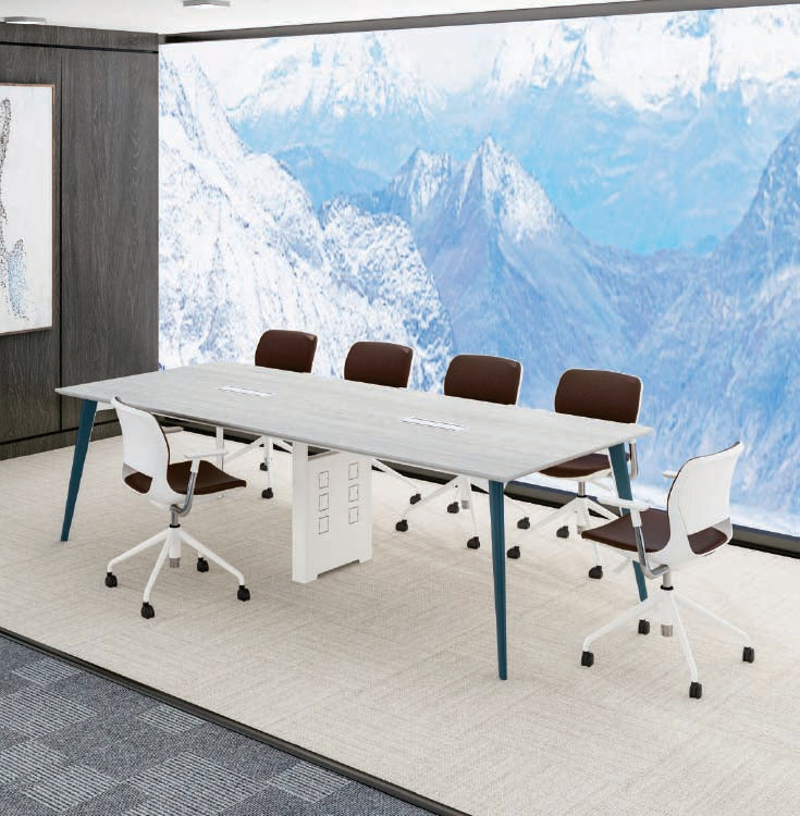 簡約灰色木紋枱 Ash Gray Minimalistic Meeting Room Conference Table