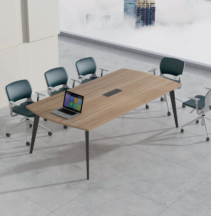 無印風日系淺木弧形邊辦公室會議枱 Muji Style Curve Conference Meeting Table 