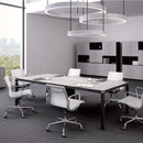 淺灰色木紋鋼腳會議臺 Light Grey Wood Texture Meeting Table Conference Table