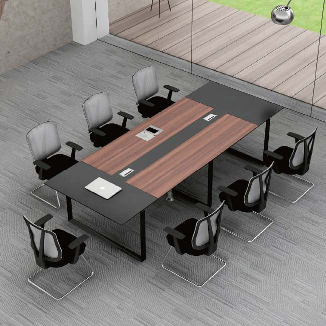 雙色辦公室會議枱木紋拼色會議臺 Dual Colours Conference Table Wood Texture Meeting Table