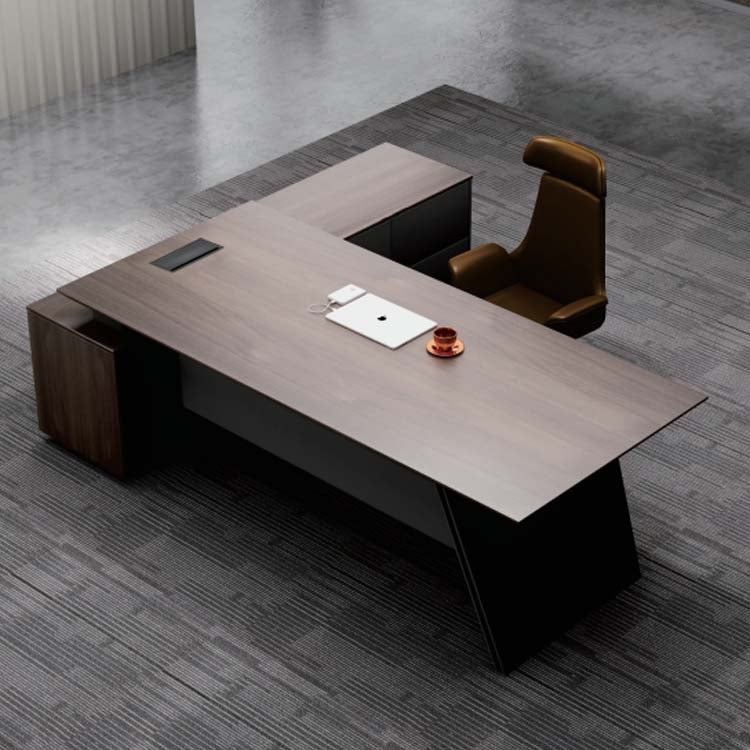 深胡桃木紋董事檯老板檯 CEO Director Manager Dark Walnut Wood Pattern Desk Table