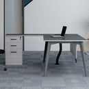  L形一體主管枱經理枱銀灰淺木色 L Shape Desk Sliver Light Wood Pattern Executive Desk Manager Desk