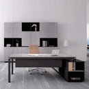 現代簡約L形辦公室寫字樓經理枱主管枱連側櫃  Modern Minimal L Shape Desk Side Cabinet Executive Desk Manager Desk