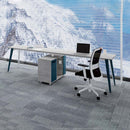 辦公枱工作檯連側櫃桌上屏風 Office Staff Desk L Shape with Cabinet and Desktop Partition