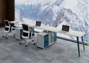 辦公枱工作檯連側櫃桌上屏風 Office Staff Desk L Shape with Cabinet and Desktop Partition