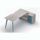 辦公枱工作檯連側櫃桌上屏風 Office Staff Desk L Shape with Cabinet and Desktop Partition