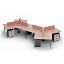Y字形工作檯員工枱 6人Y-Shape Cluster of 6 Workstation Staff Desk