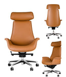 Genuine Leather Chair  Boss Chair  CEO Chair  Director Chair  真皮椅  CEO椅  老闆椅  大班椅  chair  hong kong  office chair  office furniture  五爪腳  傾仰功能  固定扶手  家具  頭枕  香港辦公室家具