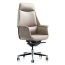 米白色商務會議高背皮椅大班椅老闆椅董事椅 Beige Leather High Back Chair Cushion Back Soft pad CEO Chair Boss Chair Director Chair Business Meeting Chair Board Meeting Chair
