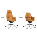 橙啡色商務會議高背皮椅大班椅老闆椅董事椅 Brown Leather High Back Chair Cushion Back Soft pad CEO Chair Boss Chair Director Chair Business Meeting Chair Board Meeting Chair
