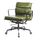 現代經典款皮椅設計師椅升降會議椅職員椅-特別墨綠色皮  Special Edition Dark Green Army Green Eames Chair Designer Chair Eames Preproduction Chair Mid Century Retro Vintage Design  Modern Low Back Soft pad Office Chair PU or Leather Executive Chair