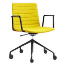 布料座纖秀北歐設計員工椅辦公室簡約咖啡椅悠閑椅會議椅典款會議椅 Fabric Soft Pad Upholstered Office Chair Mid Century Retro Vintage Style Chair Low Back Soft Fabric Pad Office Chair WFH Home Office Chair