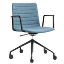 布料座纖秀北歐設計員工椅辦公室簡約咖啡椅悠閑椅會議椅典款會議椅 Fabric Soft Pad Upholstered Office Chair Mid Century Retro Vintage Style Chair Low Back Soft Fabric Pad Office Chair WFH Home Office Chair